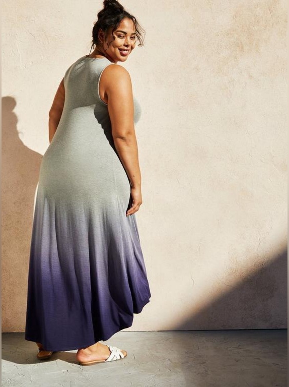 Torrid Super Soft High Low Green Ombré Swing Dress, 2X - Picture 8 of 8